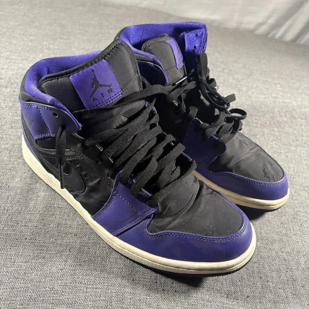 Jordan Air Jordan 1 Mid Mens 10.5 Purple Black Dark Concord 554724-019
